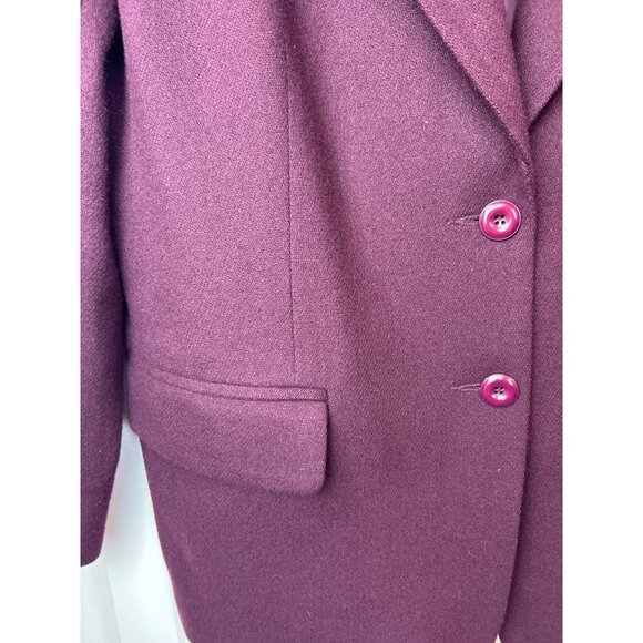 Worthington Women's Size 16 Burgundy Blazer 100% Wool Office Career - Picture 5 of 16